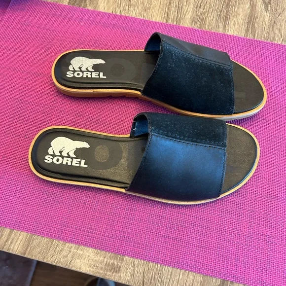 Sorel Women's Black Slide Sandals - Picture 7 of 7